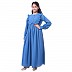 Umbrella abaya with frills- French Blue